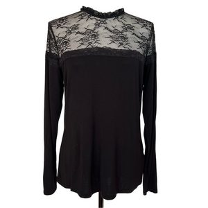 RW&CO. Black Lace Detail Blouse